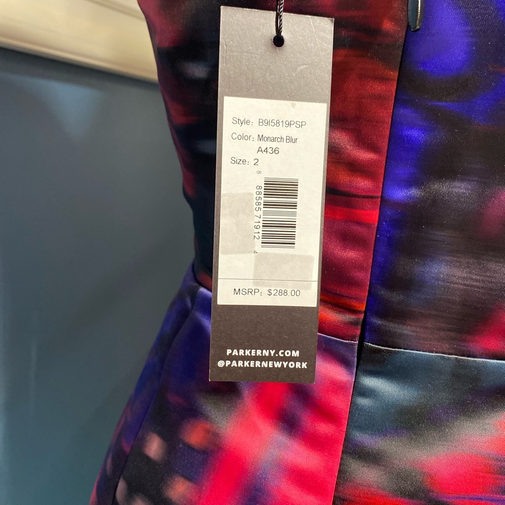 NWT Parker Black Makani Butterfly Print Peplum Dress - Picture 6 of 14